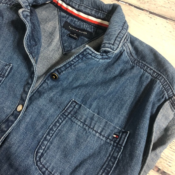 Tommy Hilfiger chambray jumpsuit shorts - Picture 3 of 4